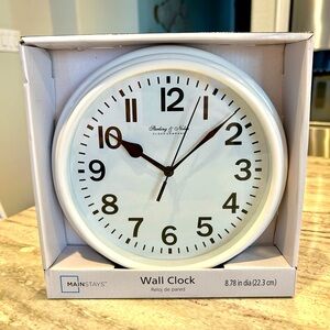 Mainstays white wall clock 8.78”